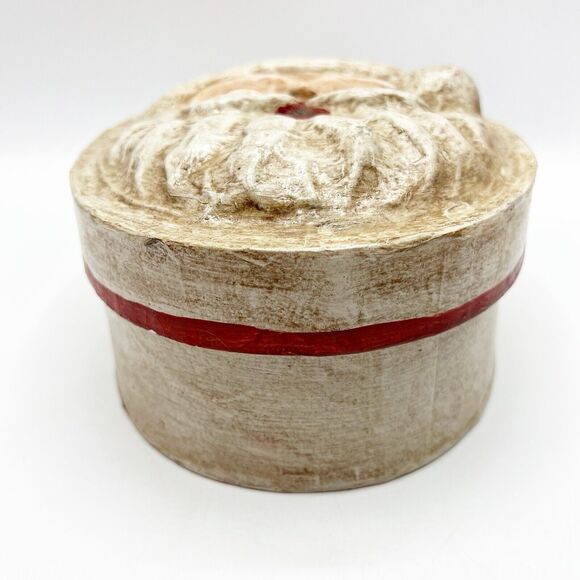 Kurt Adler Santa Claus Papier Mache Box Storage Decorative Oval Vintage 3D *READ - Picture 2 of 13
